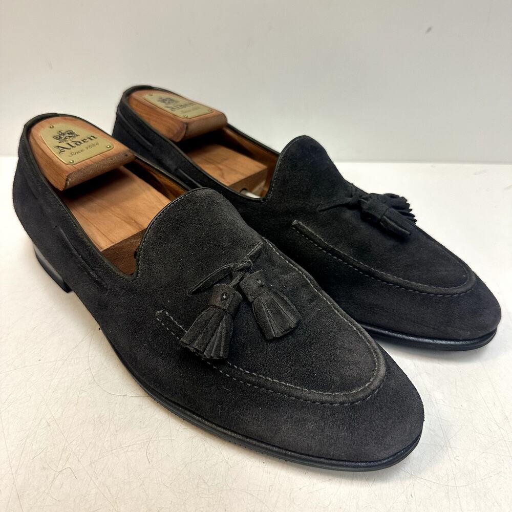 RESOLED Ralph Lauren Purple Label Luther Suede Tassel Loafer Made in Italy 10 D